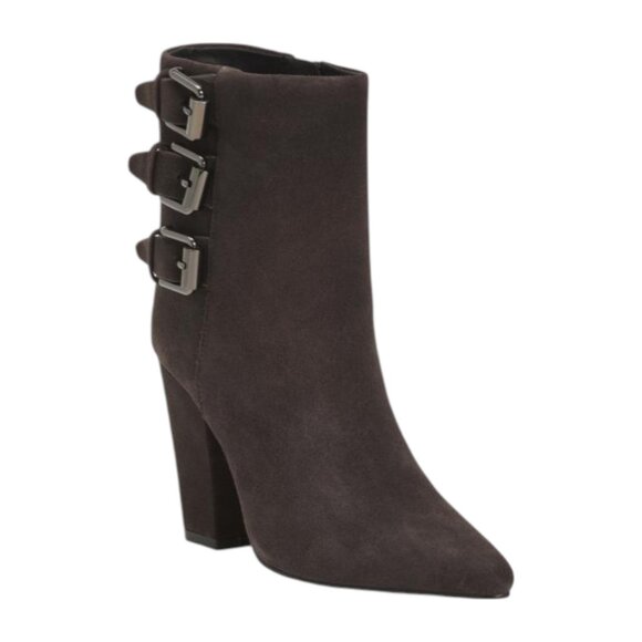 Rebecca Minkoff Shoes - REBECCA MINKOFF Suede Mid Rise Heeled Buckle Boots